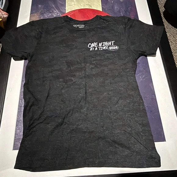 One Night At A Time 2024 Black Graphic Short-Sleeve Tee - Picture 1 of 5